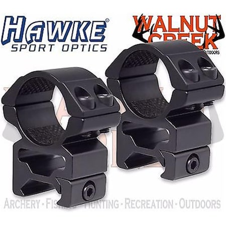 Hawke Optics Hawke Sport Optics  1 in. Sport Optics Weaver Rails High, Black - 2 Piece 22114